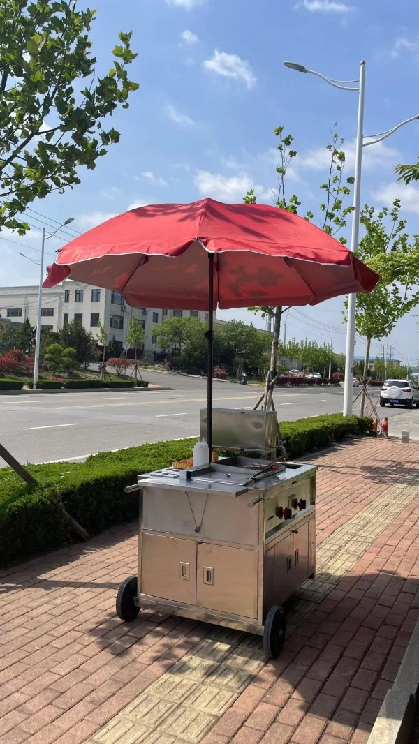 Hot Dog Umbrella Push Cart